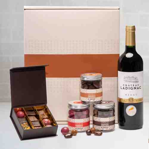 Bordeaux Red Wine And Chocolates-Birthday Gifts For Boyfriend
