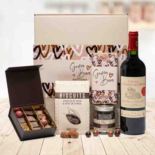 Red Wine And Chocolate Assortment-Birthday Gifts For Partner