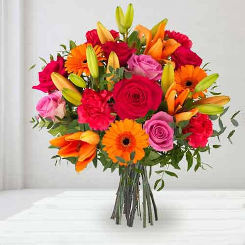 Vibrant Color Bouquet-Flower Bouquet For Girlfriend