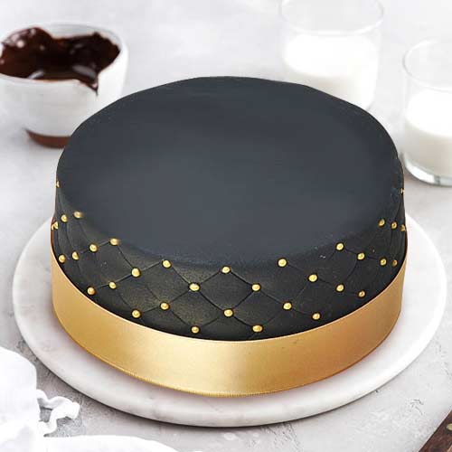 Deluxe Black Cake-Shipping Birthday Cake