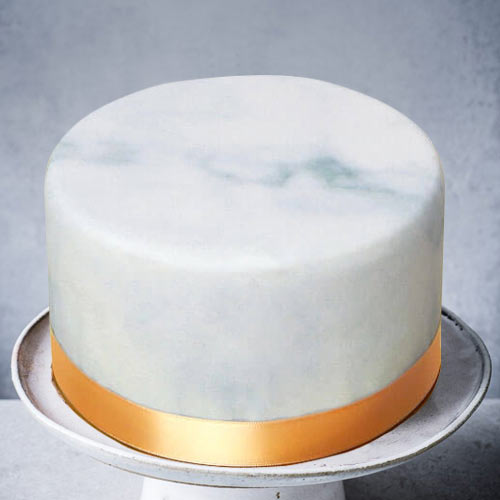 Marble Deluxe Cake-Cake Plain White