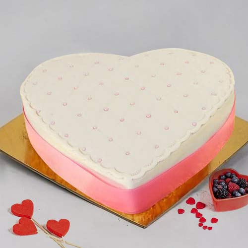 White Heart Cake-Birthday Cake For Wife