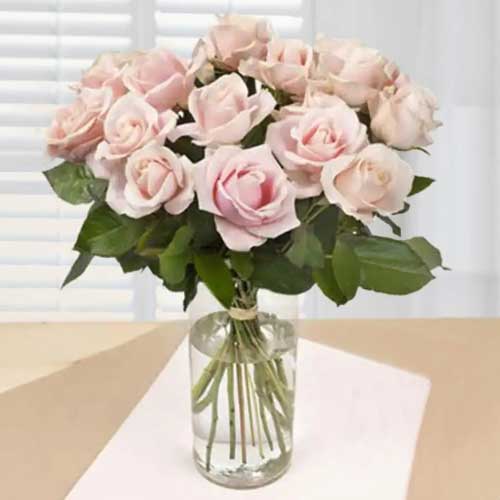 12 Pink Rose Bouquet-Gift Basket to France