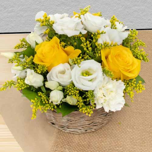 Flowers Composition Lemon-Gift Basket to France