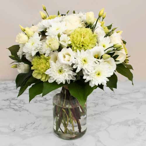 Graceful White Bouquet-Sympathy Flower Bouquet