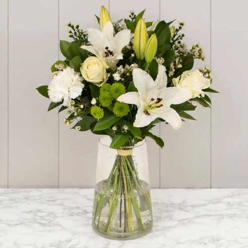 Classy White Bouquet-Funeral Home Flower Delivery