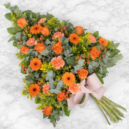 Impressive Orange Bouquet-Flowers Sorry For Your Loss