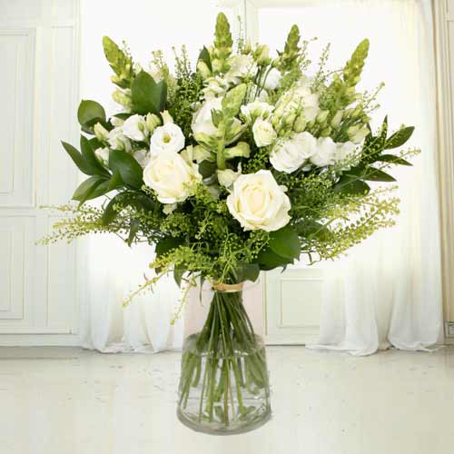 - White Rose Bouquet For Funeral | Mystic Elegance Mixed Flowers Bouquet 
