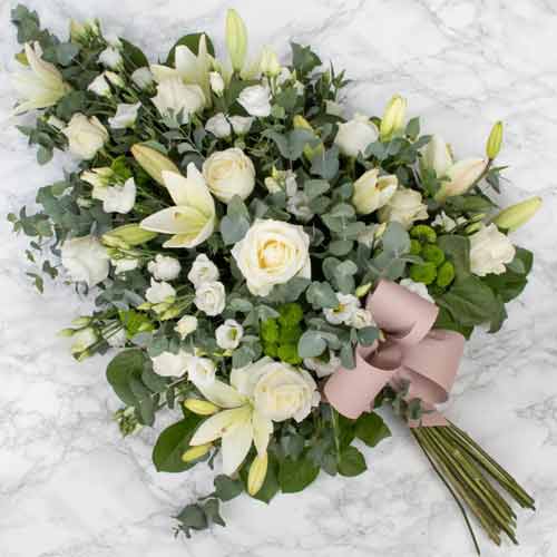 Delightful Selection Of White Flowers-Flower For A Funeral Delivery