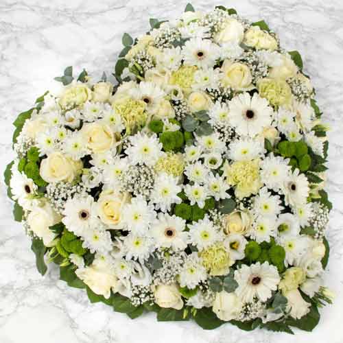 Delicate And Refined Flower Heart-Funeral Flowers Delivered Tomorrow