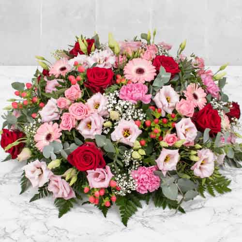 Superb Roses And Seasonal Flower Arrangement-Modern Funeral Floral Arrangements