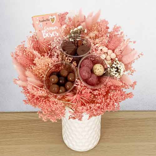Dried Flowers With  Chocolates-Birthday Gifts For Women