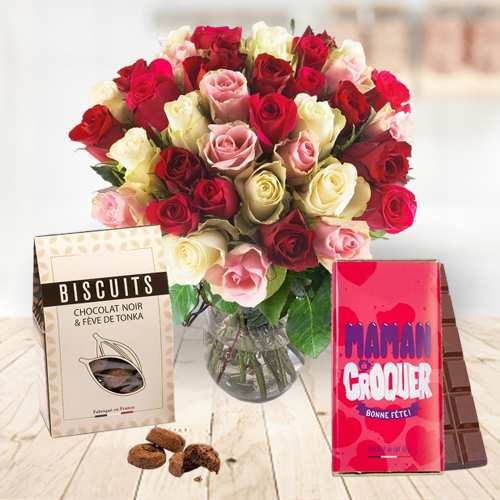- Mother's Day Mixed Roses And Chocolate Gifts | Mom Surprise Delight 