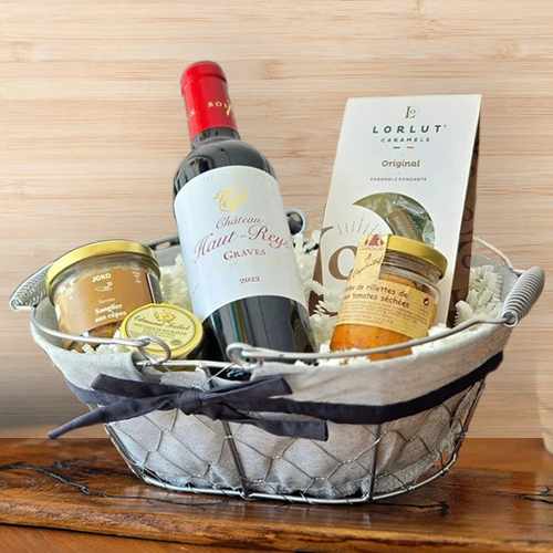 “The Bordeaux” Gourmet Gift Basket With Wine & French Specialties | Elegant Gourmet Creations 
