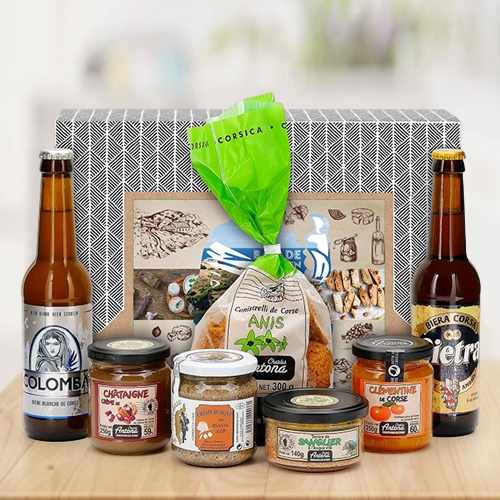A Stroll In Corsica Gourmet Gift Box With Beer, Terrines & Sweet Delights | Corsican Delights Gift Set 