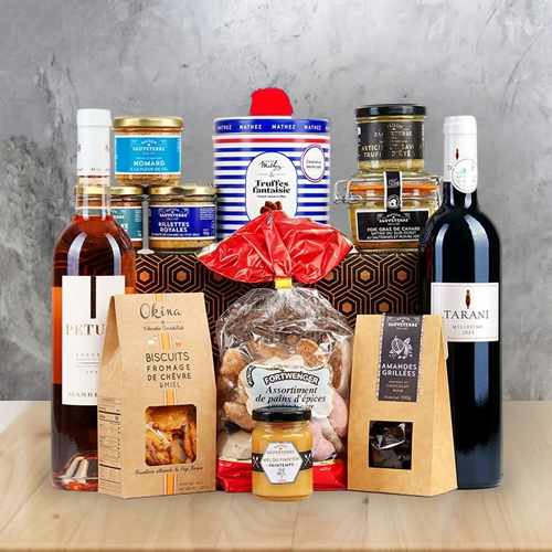 Large Gastronomic Gift Box With Foie Gras, Wine & French Gourmet Delights | Gourmet Feast Gift Box 
