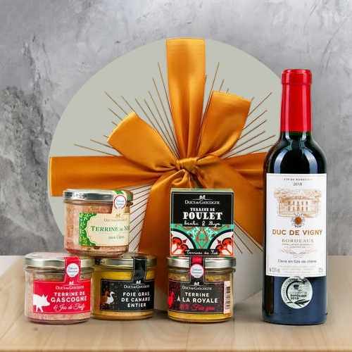 The Enchanted March Gift Set With Gourmet Terrines & Foie Gras Delights | Foie Gras N Wine Celebration Hamper 