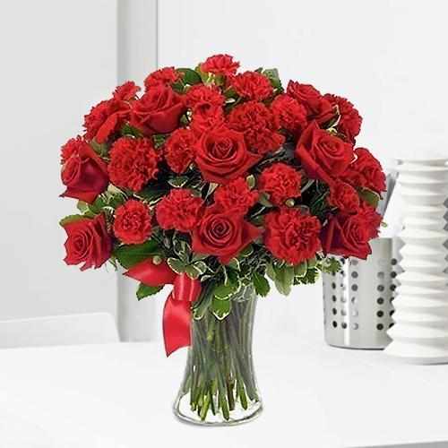 Endearment With Red Roses-Red Rose Arrangements France