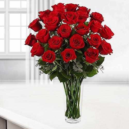 12 Long Stemmed Red Rose Bouquet-Flowers For Girlfriend
