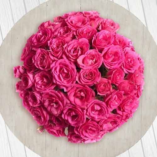 Pink Rose Arrangement-Hot Pink Roses Bouquet To Lyon