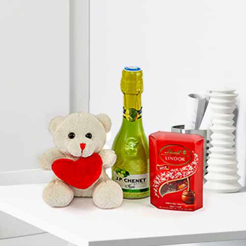 Teddy Champagne And Lindt-Best Sister Gifts For Birthday