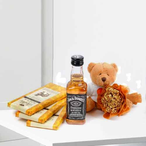 Teddy Dark Chocolates With Jack Daniel-Graduation Gift For Girlfriend