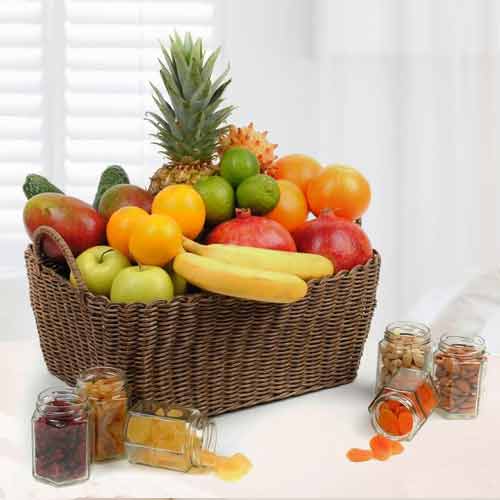 Fruits Nuts And Dry Fruits Hamper-Get Well Soon Care Package Delivery