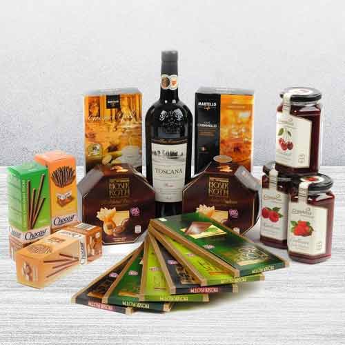A Classic Combo Of Wine And Sweets-Gifts To Send To Family For Christmas
