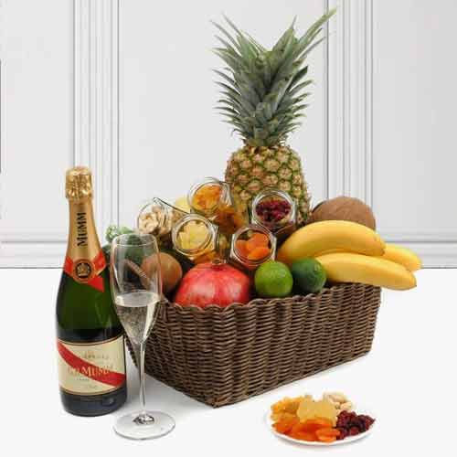 Cherished With Champagne And Fruits