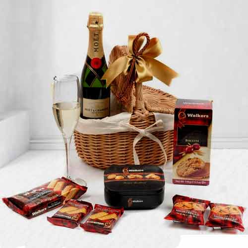 Moet With Keepsake And Biscuit-Best Friend Gift Long Distance