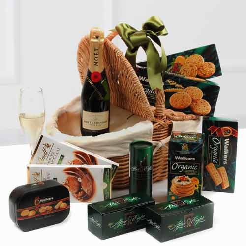 Moet Imperial And Sweet Treat Hamper-Christmas Gift Ideas For Son And Daughter In Law