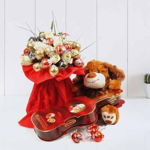 An Appealing Teddy Basket-Sick Care Package For Girlfriend