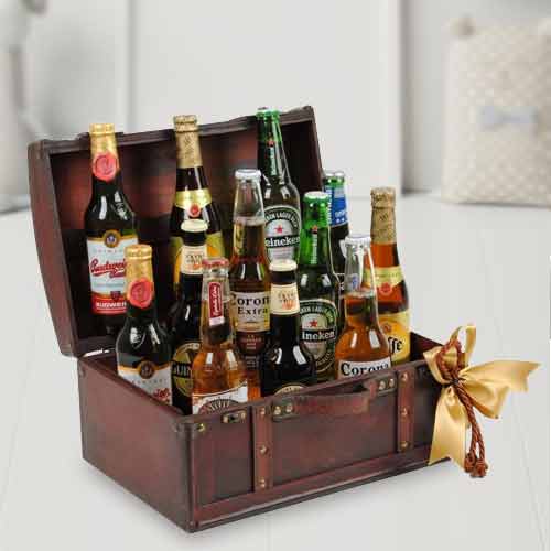 A Dozen Beer Basket-Beer Hamper For Dad