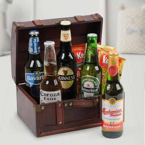 Hamper Of Beer And Popcorn-Wedding Anniversary Gift For Husband