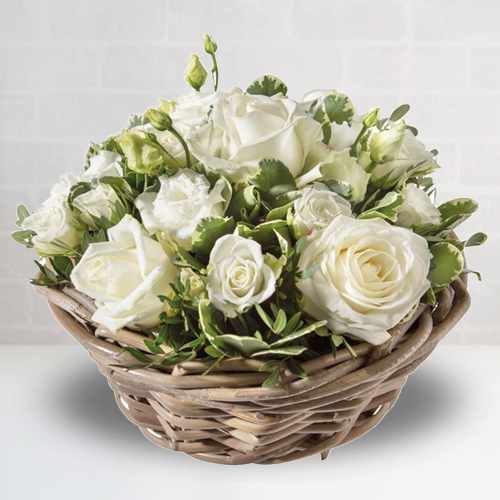 White Floral Arrangement-Floral Arrangement Funeral